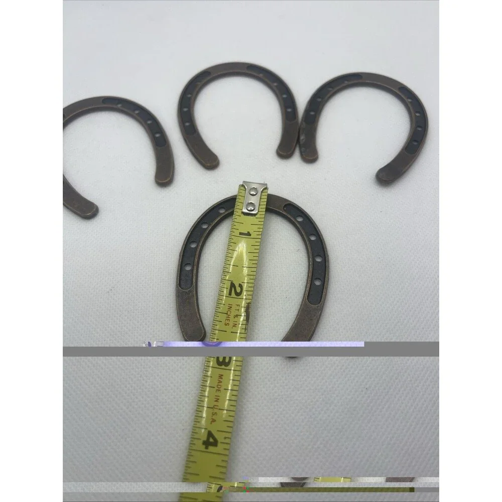 Vintage 4 Small Brass Lucky Horseshoe Western Decor Equestrian 3” Horse Shoe